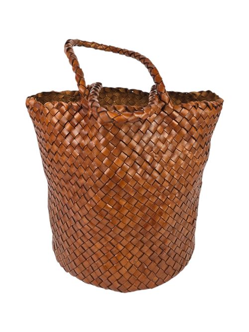 secchiello donna in pelle intrecciata cuoio Vetra Studio | ROSIE-WOVENV02